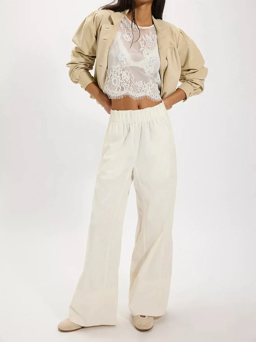 Free People Day's End Linen Pull-On Pants